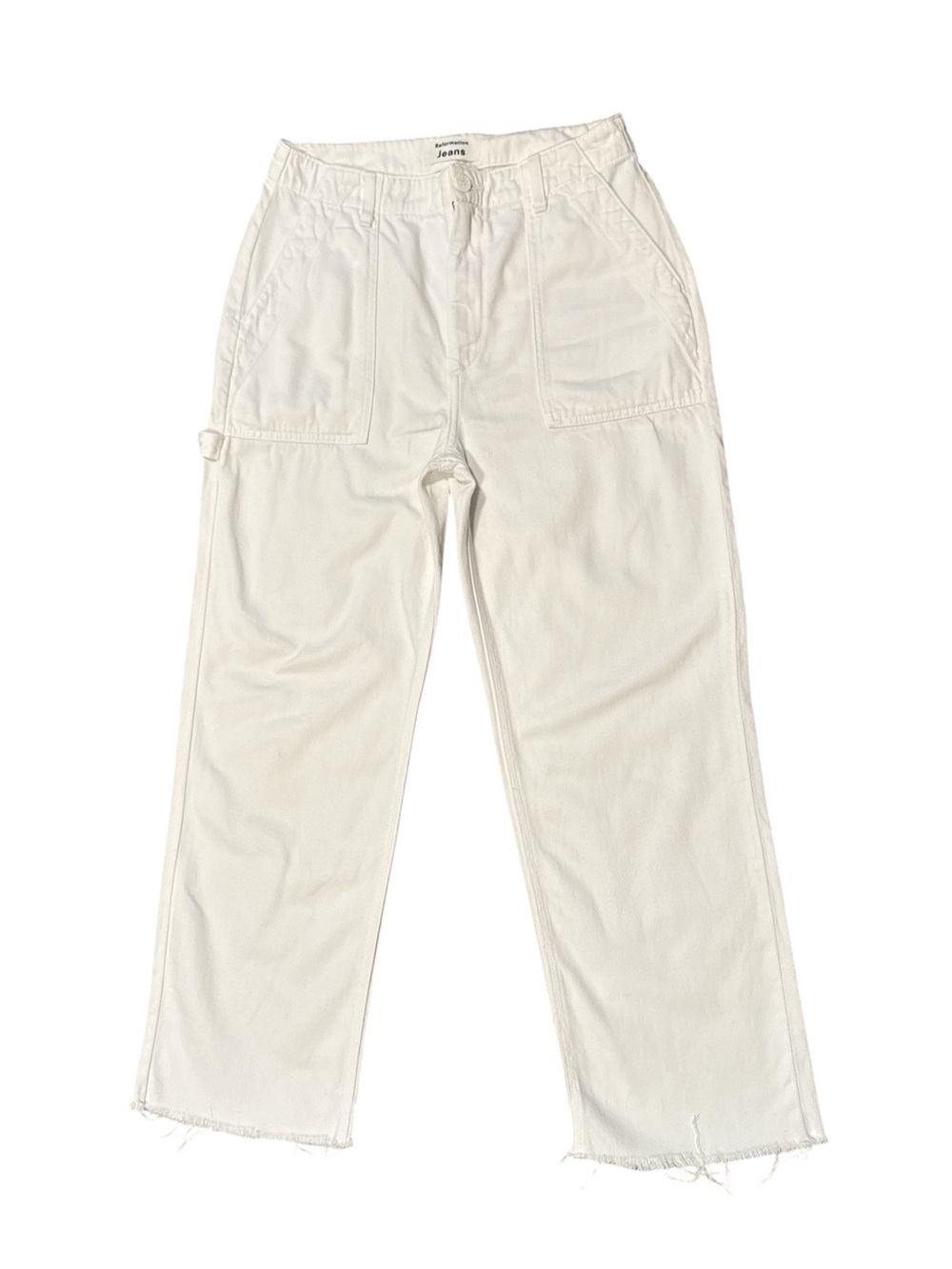 White reformation utility pants - size 29